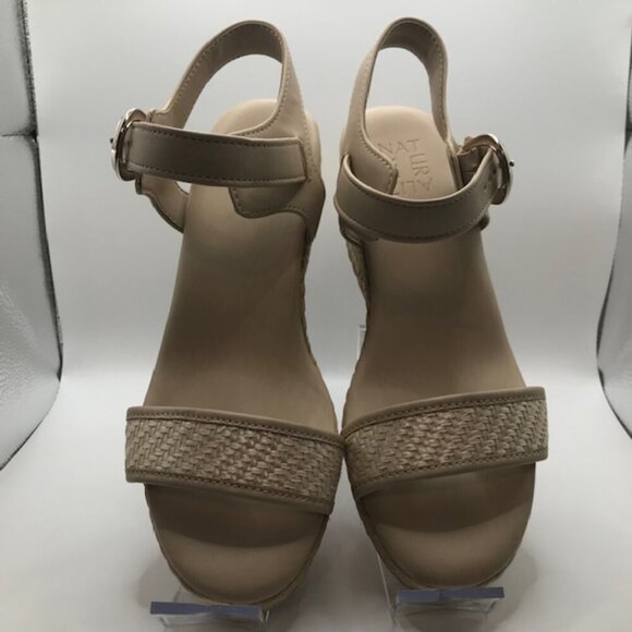 Naturalizer Women's Stella Wedge Espadrille Platform Sandal Beige Multi Size 8W - Picture 3 of 11